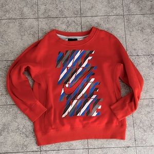 Orange Nike graphic sweatshirt- boys size 7